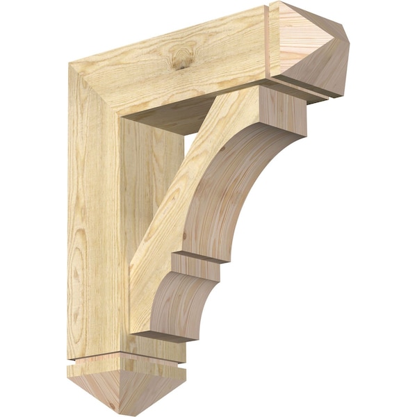 Ekena Millwork Balboa Arts and Crafts Rough Sawn Bracket w/ Offset Brace, Douglas Fir, 8"W x 26"D x 30"H BKT0806X26X30BOA03RDF - main